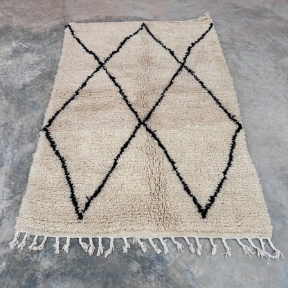 B&amp;W Diamond - Boujad Natural Moroccan Rug