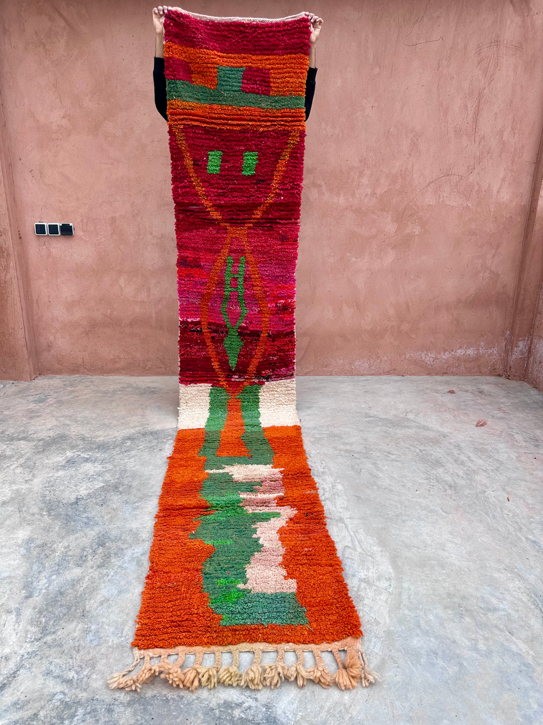Hand Painted/Woven - Boujad Natural Moroccan Runner Rug