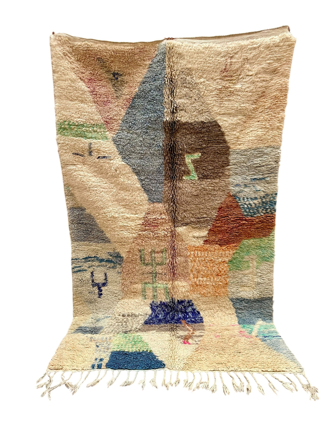 Amazigh Blocks - Boujad Natural Moroccan Rug