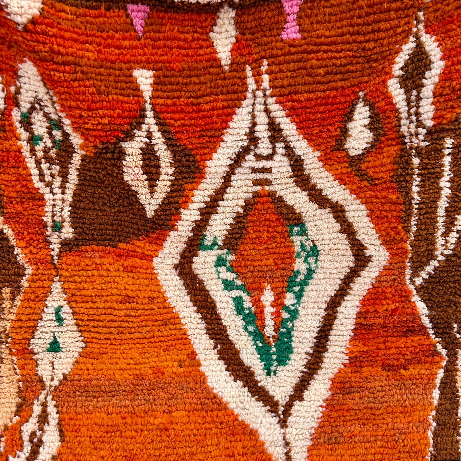Burnt Orange Diamond - Boujad Natural Moroccan Rug