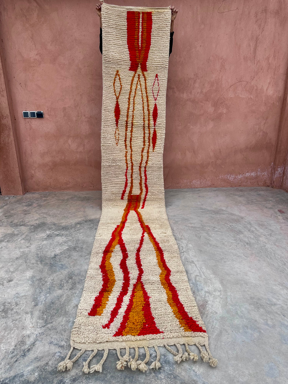 Fire Mountains & River - Boujad Natural Moroccan Runner Rug