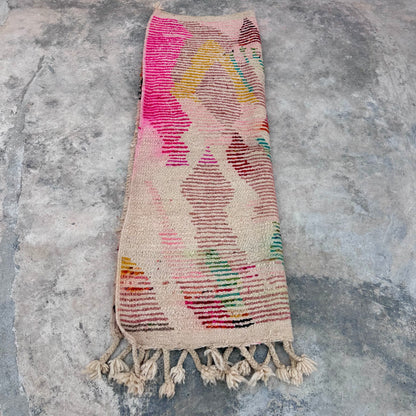 Woolen Artwork - Boujad Natural Moroccan Rug