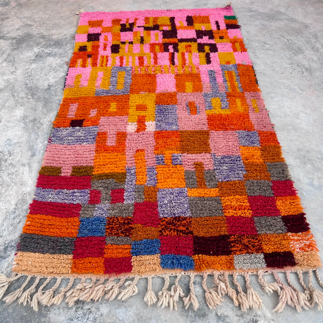 Blocks of Love - Boujad Natural Moroccan Rug