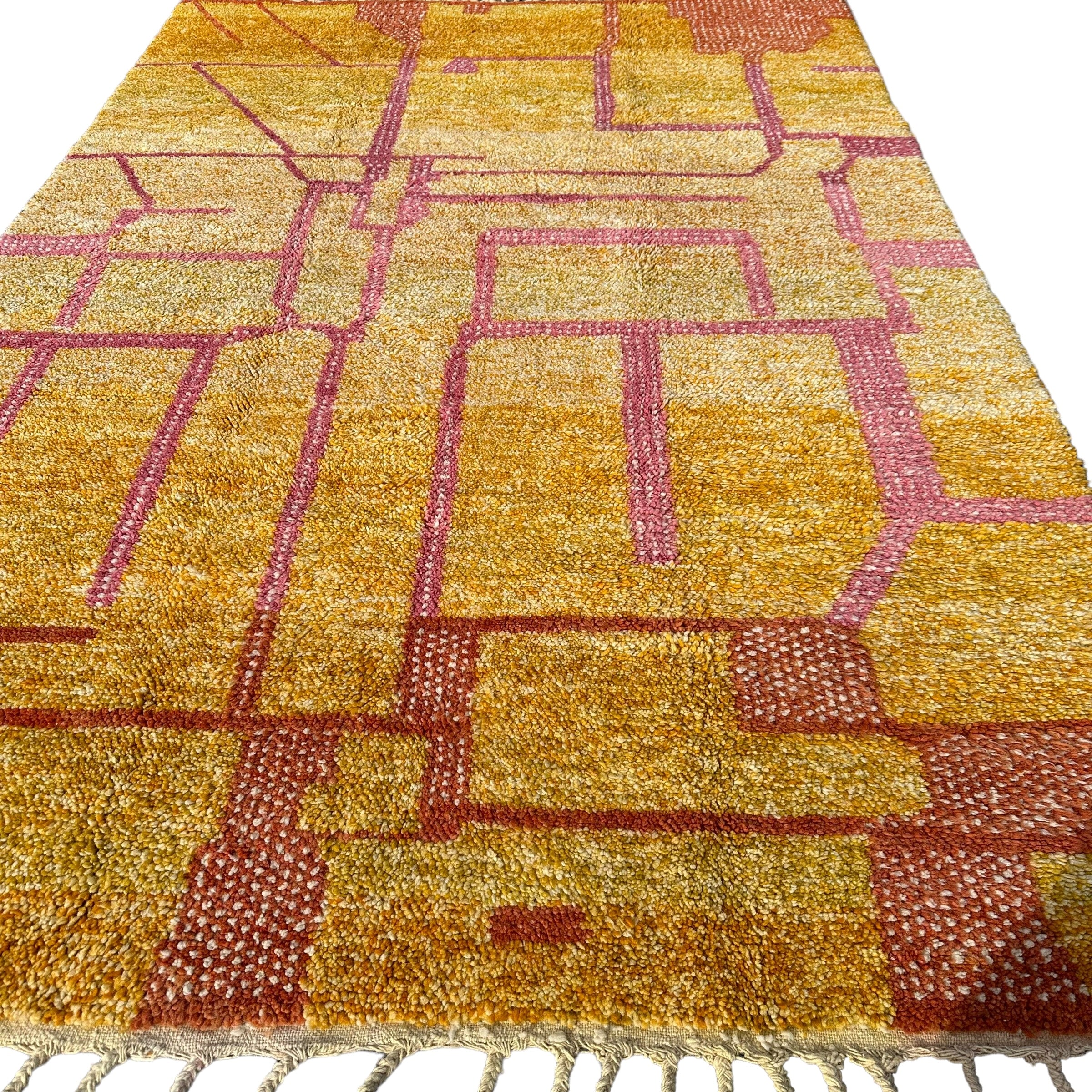 Golden Pink Ladders - Beni Ourain Premium Moroccan Rug