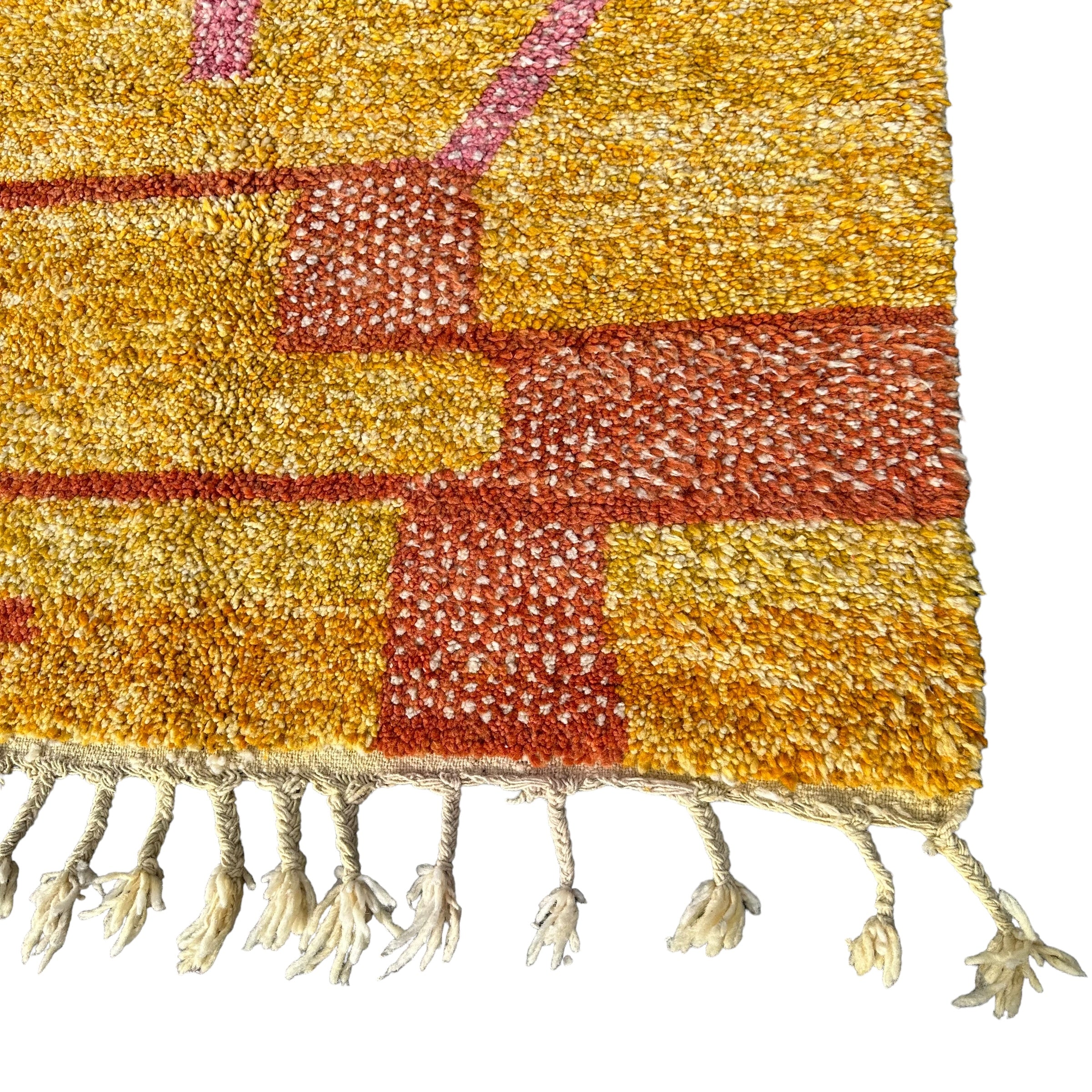 Golden Pink Ladders - Beni Ourain Premium Moroccan Rug