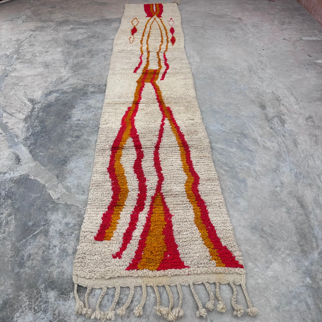 Fire Mountains &amp; River - Boujad Natural Moroccan Runner Rug