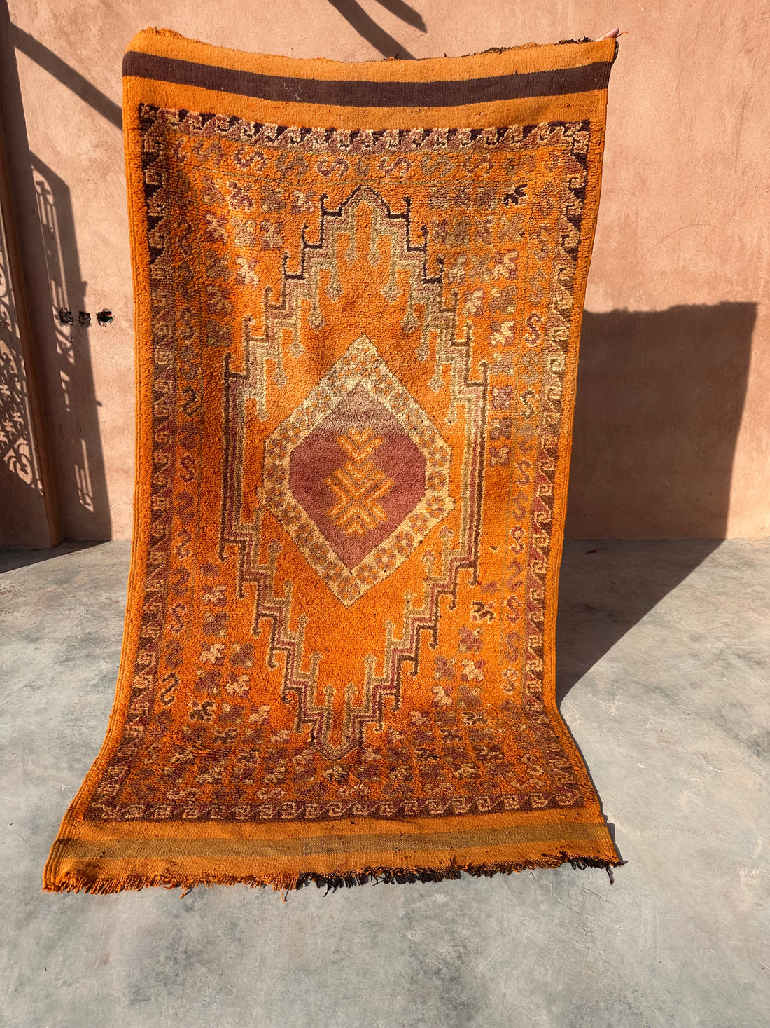 Orange Heartbeat - Vintage Authentic Moroccan Rug