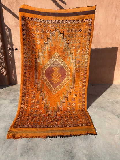 Orange Heartbeat - Vintage Authentic Moroccan Rug