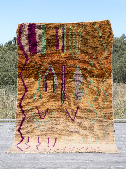 Brown Highlighted - Boujad Natural Moroccan Rug